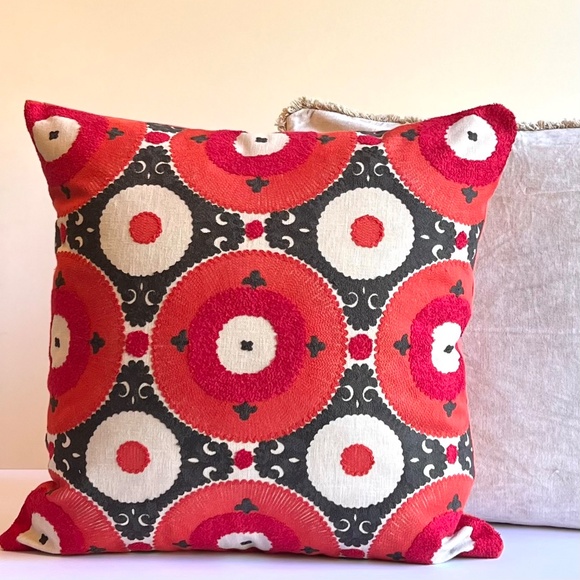 Suzani Pillow Cover Designer Fabric 22 x 22 Inches - Picture 2 of 6